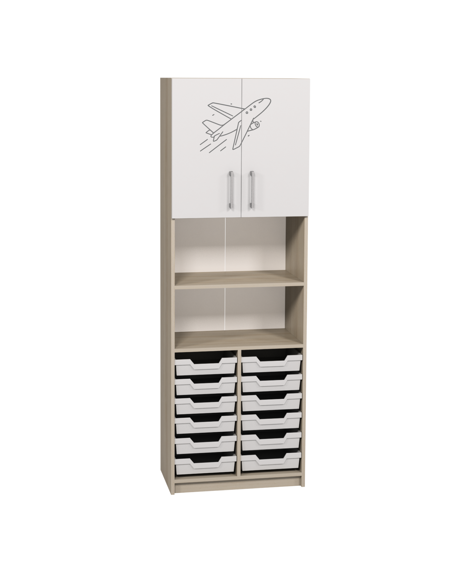 Шафа напівзакрита з лотками з унікальним фотодруком для кабінету ЗАХИСТ УКРАЇНИ, 702х405х2115 мм, АНШАР ГРУП (7705 + ФзахУкр)